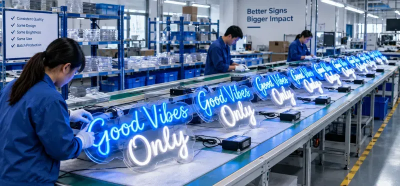 neon sign wholesale production line ensuring consistent bulk quality